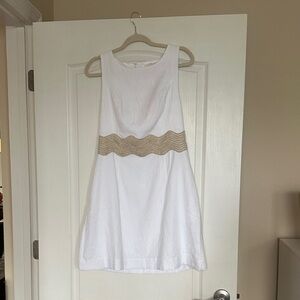 Lilly Pulitzer White Dress with Gold Detail